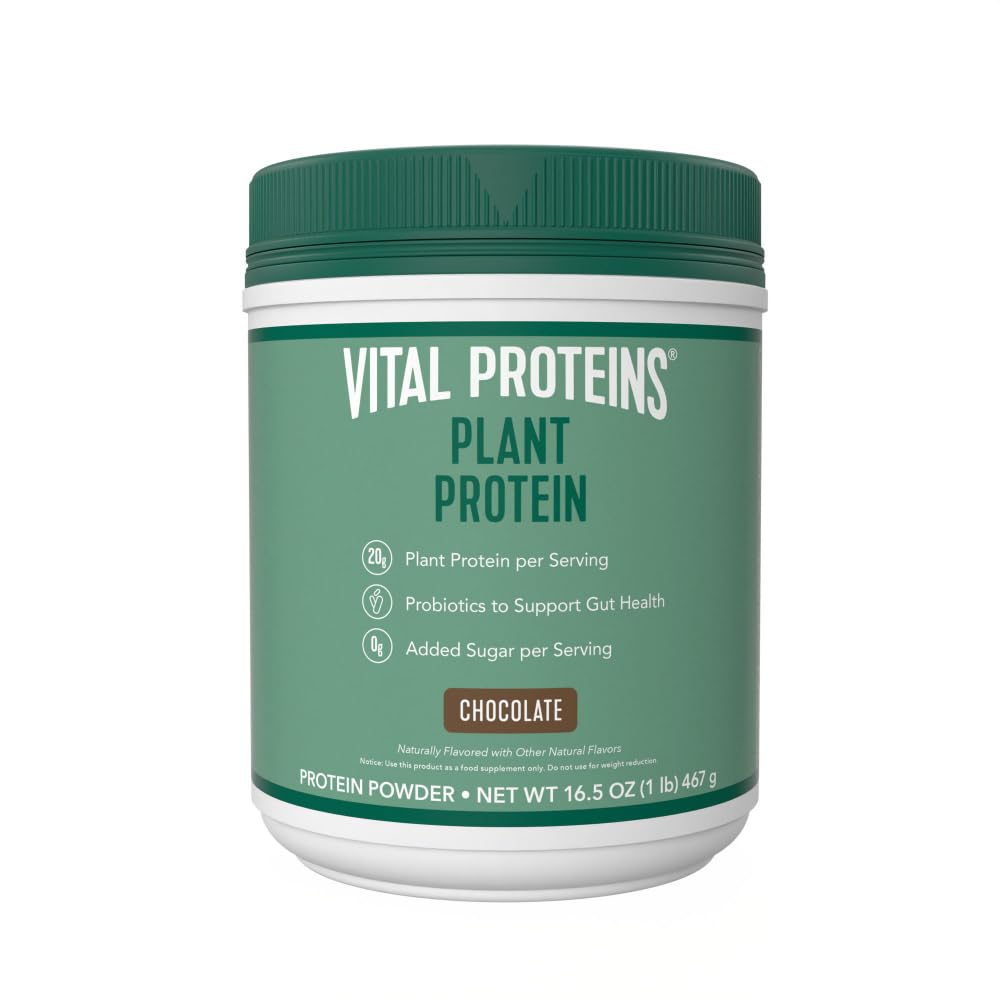 重要蛋白质蛋白粉 – 20g 植物基蛋白与奇克皮亚 – 1B CFU Gut Probiotic for Health, no Added Sugar – Cocolica, 16.5 oz