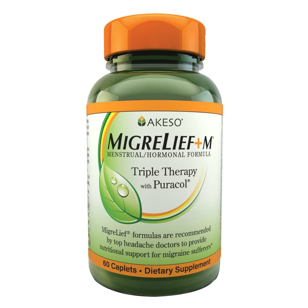 MigreLief+M -- -- 妇女神经健康和头部安慰高级营养支助补充金 -- -- 60个小卡片(1个月供应)