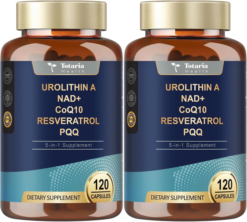 Totaria Urolithin A 与NAD, CoQ10, 女性120软胶用于肌肉能量抗氧化剂(包2)