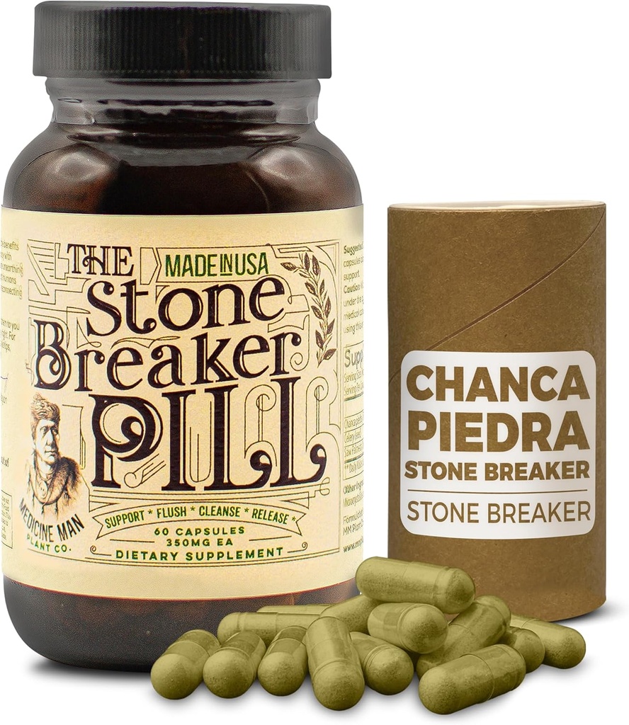 断石药丸 60 Capsules - Gallbladder 和 Kidney 补充剂 与 Chanca Piedra, Celery种子, 和 Saw Palmetto - 草药和有机 Gallbladder 和 Kedney 石头断石药