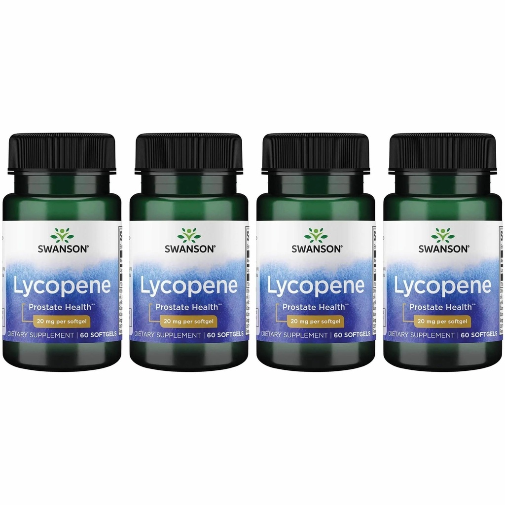 Swanson Lycopene -- -- 促进前列腺健康、心脏健康、和支持正常范围内的血压的自然补充 -- -- 男子健康补充 -- -- (60软胶) 4 Pack