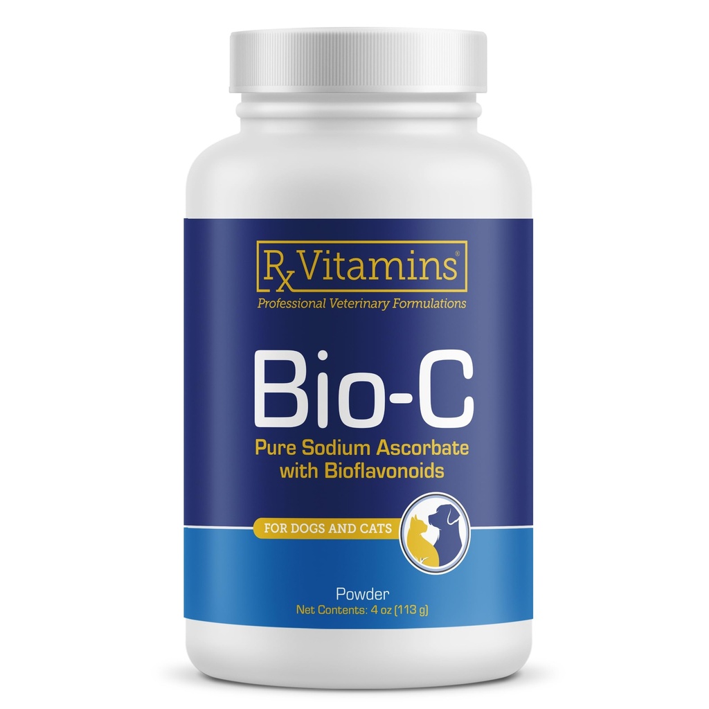 Rx维生素 Bio-C - 狗和猫的维生素 C - 含柠檬 Bioflavoids 用于过敏救济 - 免疫支持补充 - 推广健康大衣和皮肤 - 联合补充 - 4 oz