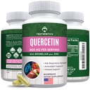 含有Bromelain 和 Zinc 1050mg 的 Quercetin – Premium Zinc Quercetin 补充 免疫,呼吸和季节性支持 - 非GMO, Gluten Free - 60 Veggie Capsules