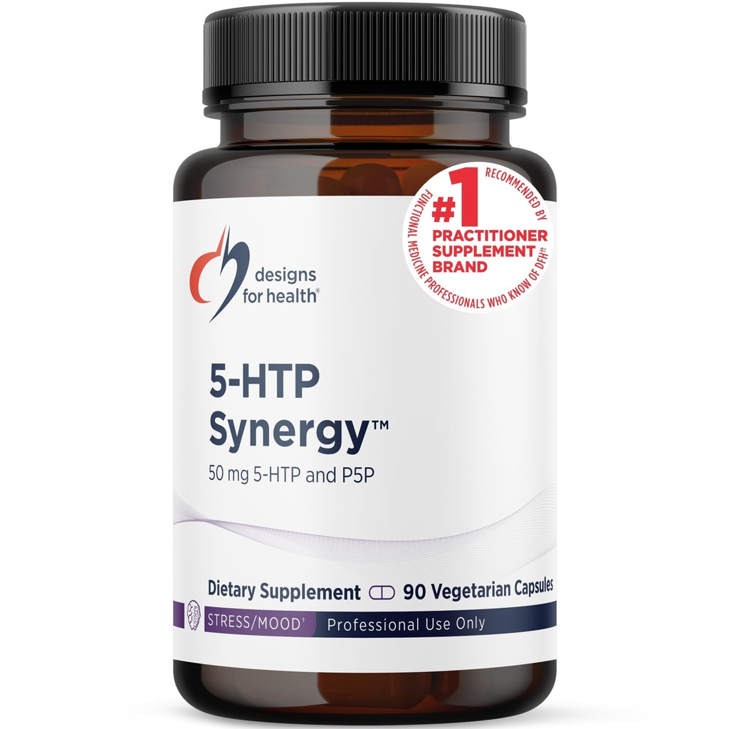 5-HTP 50毫克与维生素B6(P-5-P)-5-HTP协同50毫克补充剂-血清素前体,以帮助支持健康的Mood + Appetite(90 Capsules)