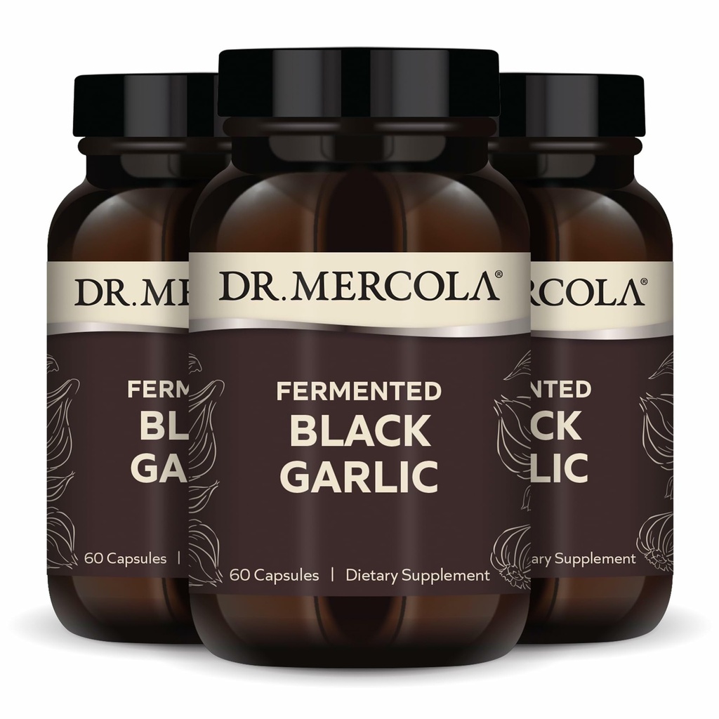 Mercola Fermented Black Garlic博士,90名服务员(180名Capsules),饮食补充,支持免疫健康,非GMO