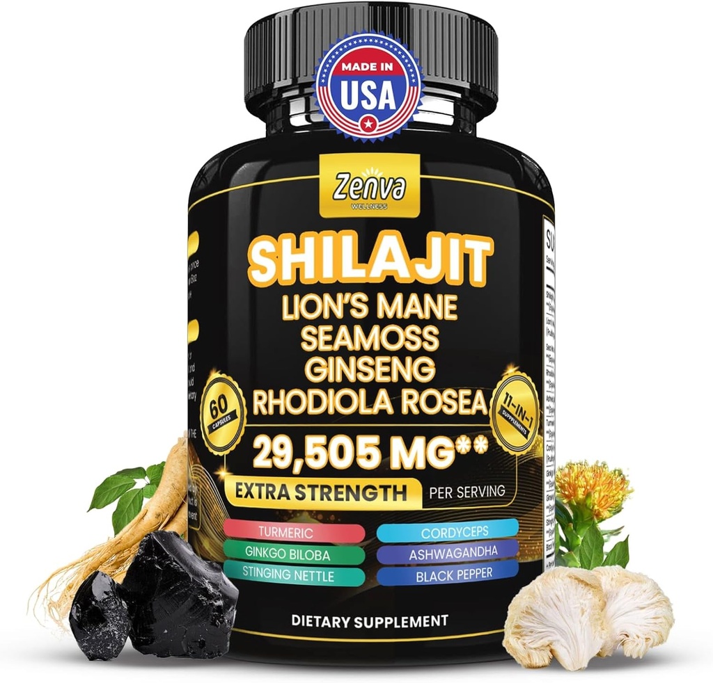 Shilajit和Sea Mos Mos Combo Pure Shilajit为男女喜马拉雅族的Shilajit Shilajit Capsules Extra Starge with Lions Mane, Rhodiola Rosea, Ashwagandha, Cordyceps, Ginsen Plus Turmeric 配音: 希拉吉特 希拉吉特(希拉吉特) 希拉吉特(希拉吉特) 希拉吉特(希拉吉特) 希拉吉特(希拉吉特) 希拉吉特(希拉吉特) 希拉吉特(希拉吉特) 希拉吉特(希拉吉特) 希拉吉特(希拉吉) 希拉吉特(希拉吉特) 希拉吉特(希拉吉特) 希拉吉特(希拉吉) 希拉吉特(希拉吉) 希拉吉特(希拉吉) 希拉吉特(希拉吉) 希拉吉特(希拉吉