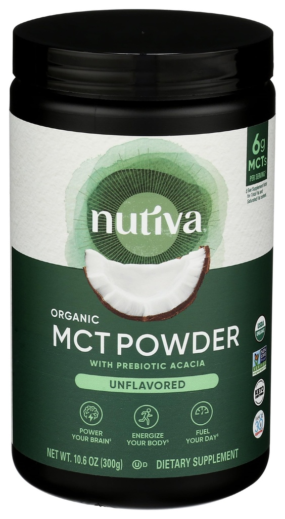 营养有机MCT 配有先生的Acacia Fiber、经典、10.6 Oz、USDA有机、非GMO、N-BPA、Vegan、Gluten-Free、Keto & Paleo、即时饮料或Boost to Coffee & Smolides的粉剂