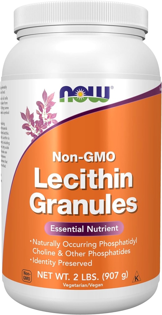 Now 食品补充剂 Lecithin Granules 天然生成磷酸酯胆碱和其他磷酸酯,2-Poun