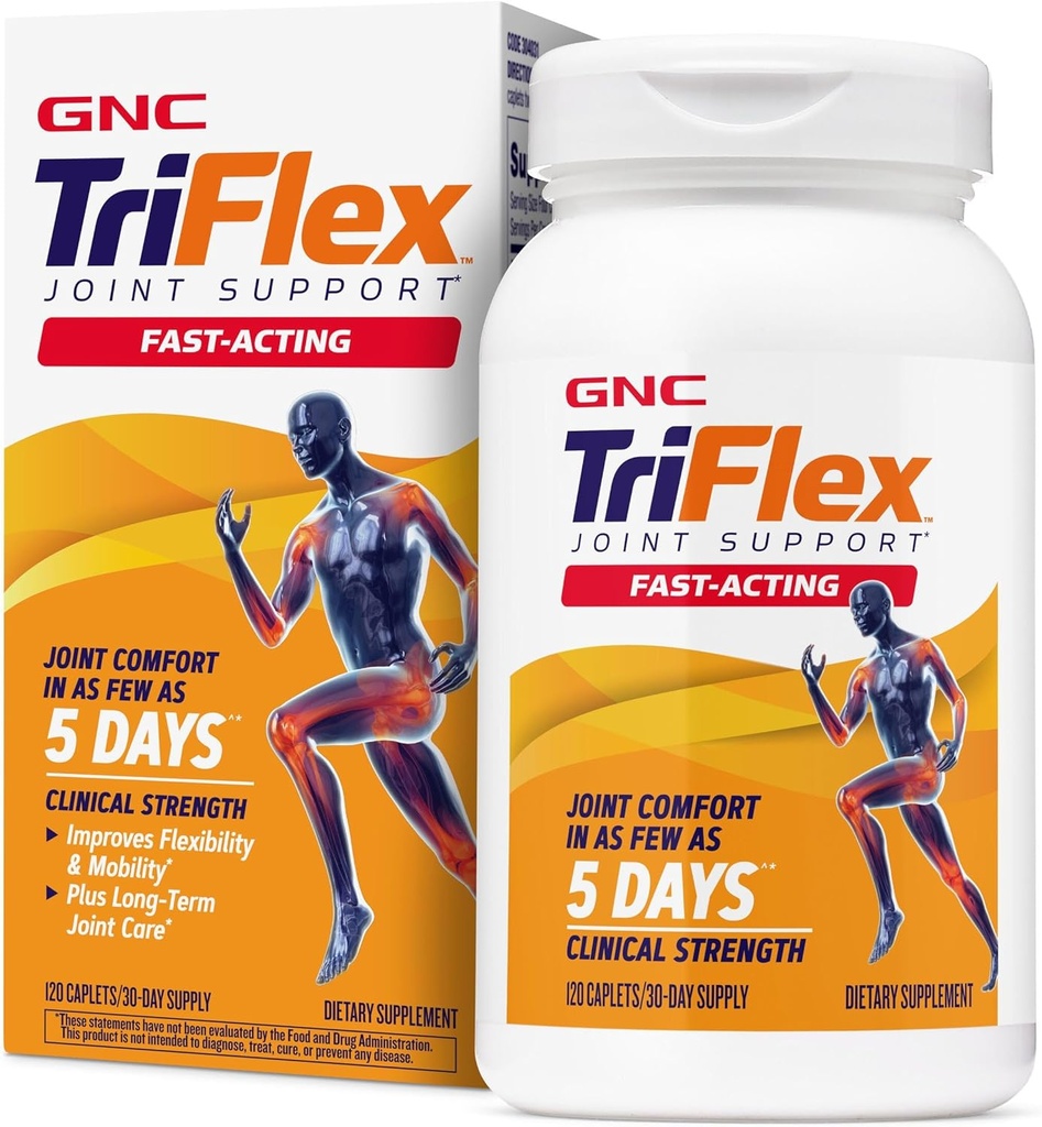 GNC TriFlex Fast-Actioning 2.0, 改进联合舒适和坚韧性, Glucosamine/Chondroitin和Boswellia-Plus Turmeric的临床强度剂量, 120卡普莱茨