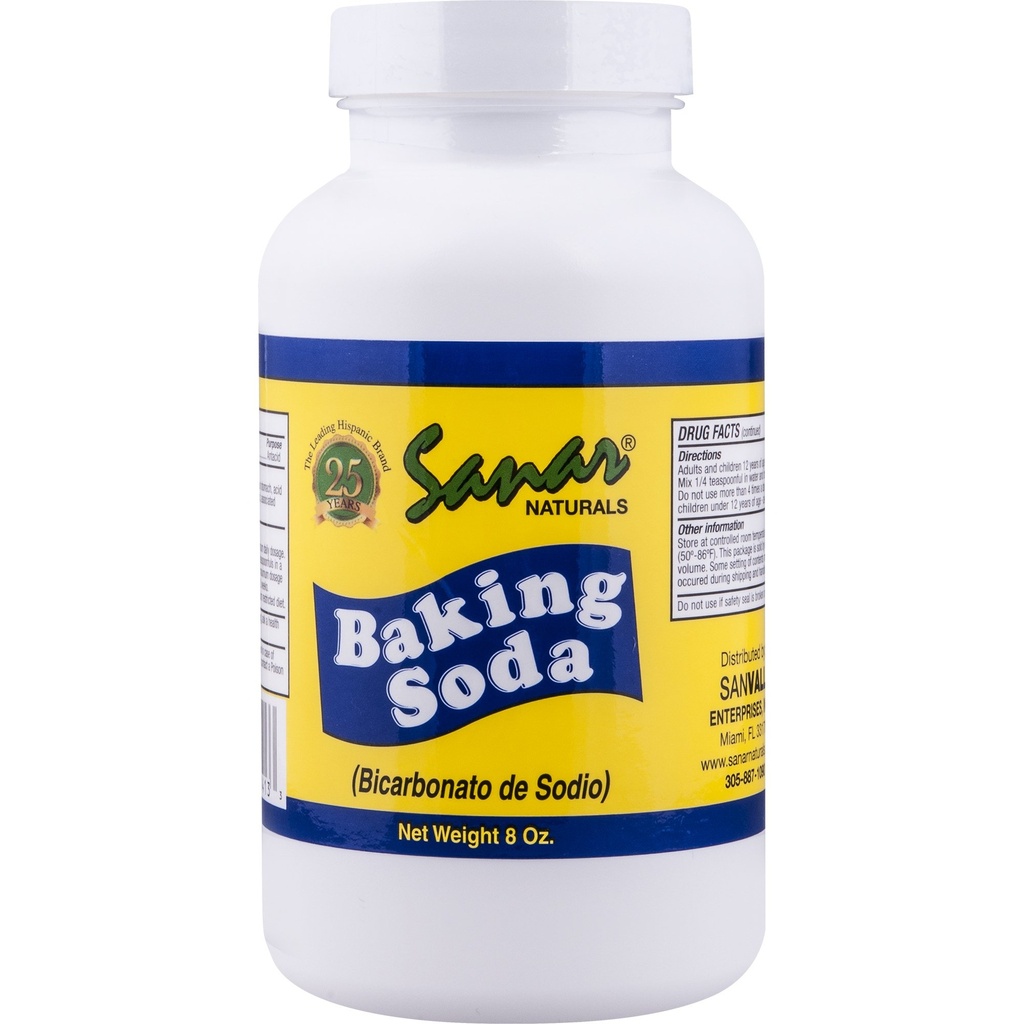 Sanar Naturals Baking Soda, 8 oz - 作为Antacid、Baking、清洗、除臭和更多的消化支持