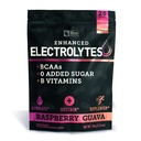 强化电解质粉末棒包装(Raspberry Guava → 20 packets) w/ 0 糖 + BCAAs + B-维生素 电解质 补充 w 钾 锌和镁 水解 - Keto 电解质