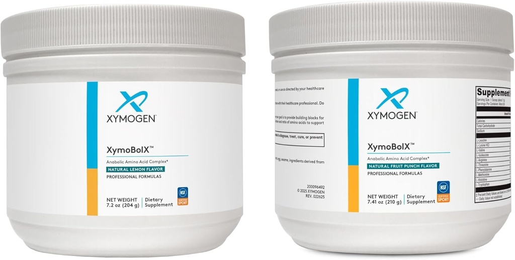 XYMOGEN XymBolX 水果冲刺和柠檬火药盒 - 以L Arginine,L Leucine,L Methionine + L Tryptophan (2瓶,每瓶7.20z)推动肌肉恢复的BCAA粉
