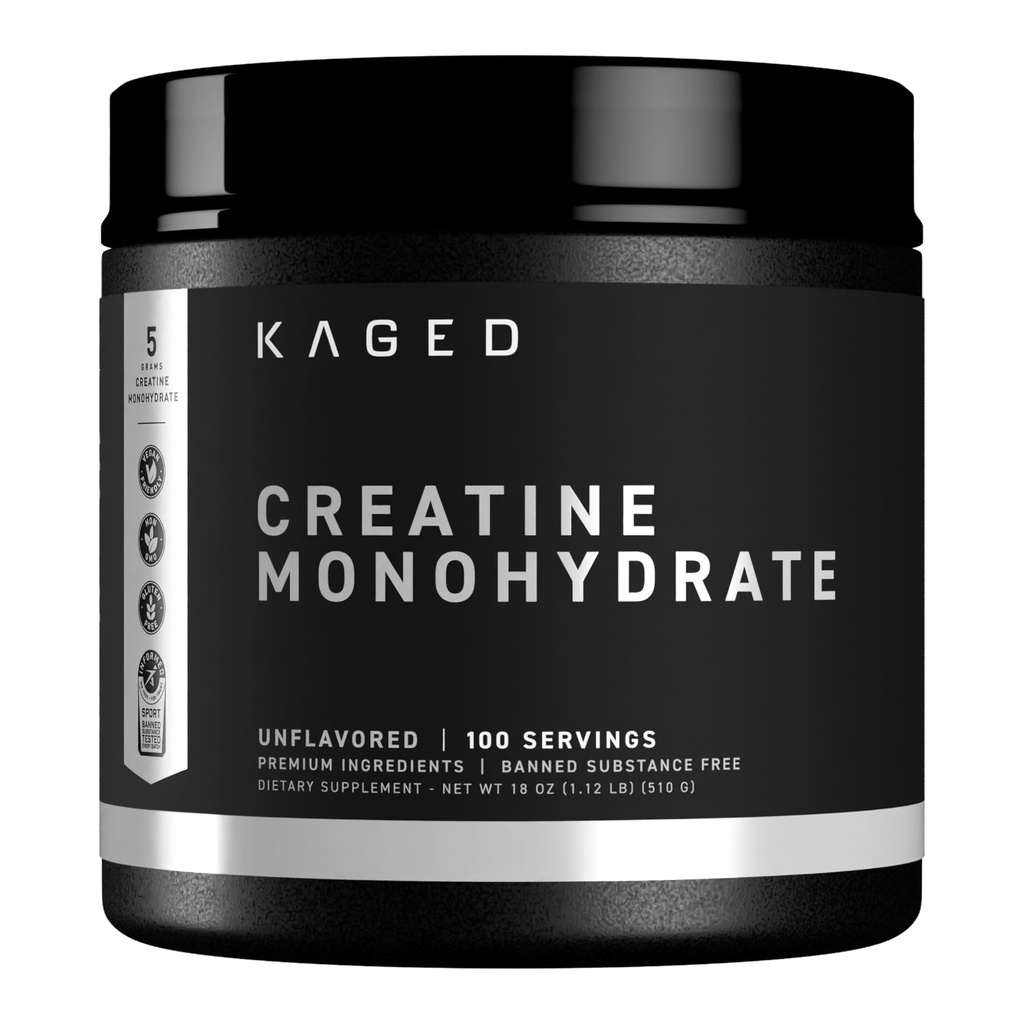 Kaged Creatine 单水合物 微粉(Micronized Powder) lav(Unfled) 肌肉建筑与恢复 |(Muscle Building and recovery) |(5000 mg)  Per(Vegan) |(Gluten Free) asi(Gluten) asi(Easible) |(Easible) |(Men & Women) |(100)  Serving(Asssservices) |(500 mg)