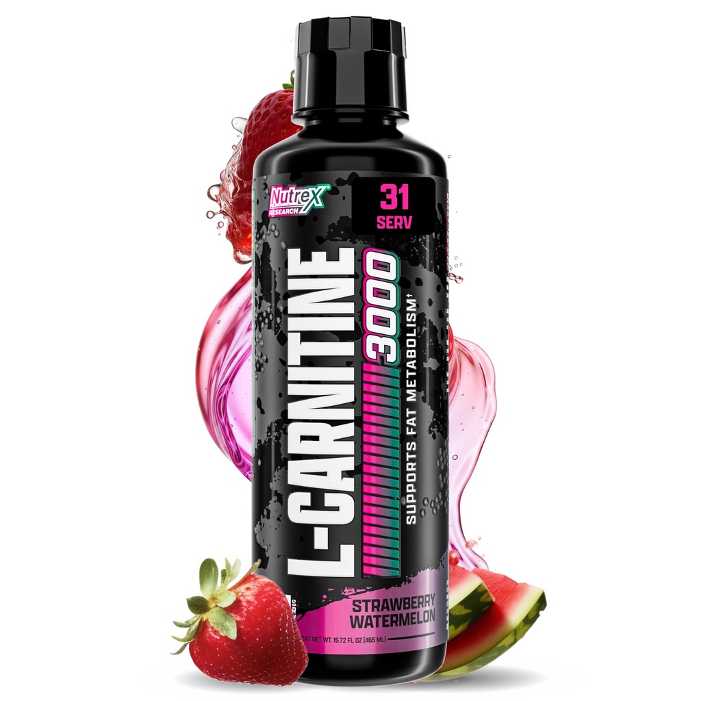 Nutrex 研究 液态卡尼丁 3000 |(草莓西瓜) | Premium L Carnitine Liquid,兴奋剂自由31 服务
