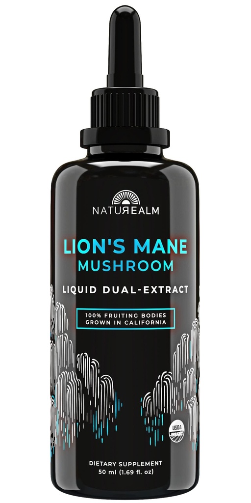 Natalm Lion的蘑菇液叮当补充剂 — 聚焦、记忆和大脑健康,Vegan,Non-GMO — 有机果实机构,1个月供应
