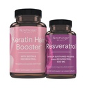 含有Biotin & Resveratrol、hair and Nail生长补充剂的储量营养 Keratin发型,120卡普尔(60种)和Resveratrol 500毫克,支持健康老龄化和免疫系统