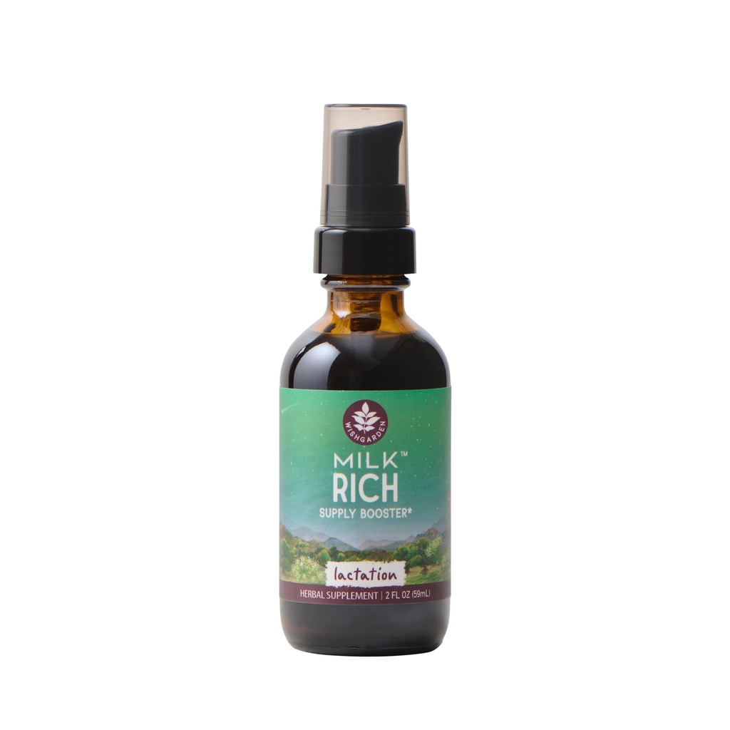 WishGarden Herbs Milk Rich with Goats Rue and Fenugreek - 母乳乳乳制品支助补编、母乳供应奶酪和母乳喂养补编以提高奶流质量和产量,2oz
