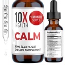 10X 健康 calm L Theanine 补充液滴 - 100mg L'Theanine Drops & 100mg GABA 辅助液滴 - 支持神经, calm & pression - Natural Flavor 2.03 Fl oz.