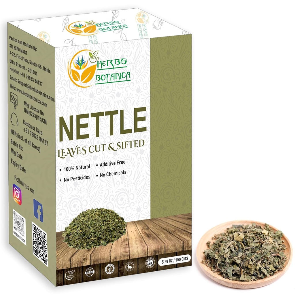 Botanica Nettle Leaf 用于切茶,并筛选给Nourishing Herbal 茶、平滑液注入、Sting Nettle Leaf Ortiga Wellness 补充 Vegan Non GMO 5.29 oz