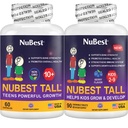 NuBest Bundle Tall 10 + 60 Capsules Tall Kids 90 Chewwable Tablets 儿童与青少年高成长支持 QQ Calcium,维生素 D3 K2, Collagen & Herbal Blend