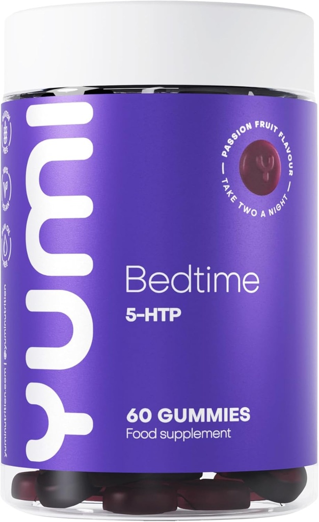 Premium 5-HTP Bedtime Gummys - 100 mg Pervice QQ非GMO,Gluten-Free,Vegan-Friendly QQ Passion Flavor – 60 Gummys (英语:Gummys)).