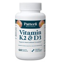 图案 健康 维生素 K2 & D3 配有钙的补充 – Bone Health, Circulatory Wellness & Imune Support - 非GMO - 60 capsules