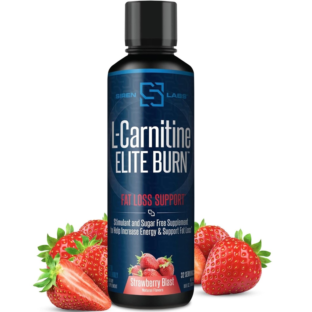 L-Carnitine Elite 燃烧液体 Keto Fat 燃烧器和代谢激活器 - 脂肪损失支持 Keto 友好体重损失增加能量 - 兴奋剂自由 - 草莓 blast 3,000mg(32 services)