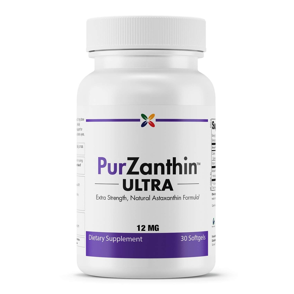 停止现在的老化 PurZanthin 超自然 Astaxanthin 12 MG 软胶(1包)