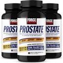 FORCE FACTOR 前列腺,3-Pack, Saw Palmetto和Beta Sitosterol 男子补充剂,前列腺健康支助,规模支助,尿液救济,Bladder控制,减少夜间尿液,180软胶