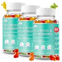 BIO VITALICA 海 Moss Gummys 长老莓 BioVitalica - 维生素C D + Zinc - 爱尔兰 Seamoss Vegan Gummy 与 Sea Moss Gel 和 Power 为成人和儿童提供豁免、解毒(3Packs)