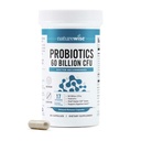 NatureWise Probiotics 60亿 CMU - 17 Strans + 有机生素 - 对女性和男性的免疫、消化和古特健康支持 - 蔬菜、无葡萄糖、非GMO - 60 Capsules [2-Month供应]