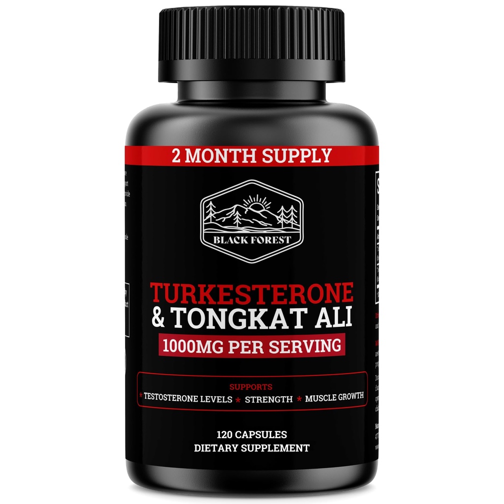 Black Forest Turkesterone Tongkat Ali 每人1 000mg(最大纯度95%) Turkesterone 男子补编(Tongkat Ali 男子长衣200:1) 类似于 Tongkat Ali Fadogia Agrestis