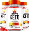 rize 实验室(3 Ignite Keto ACV Gummys的包件,用于高级体重损失,Keto Ignite 补编(180 Gummys))