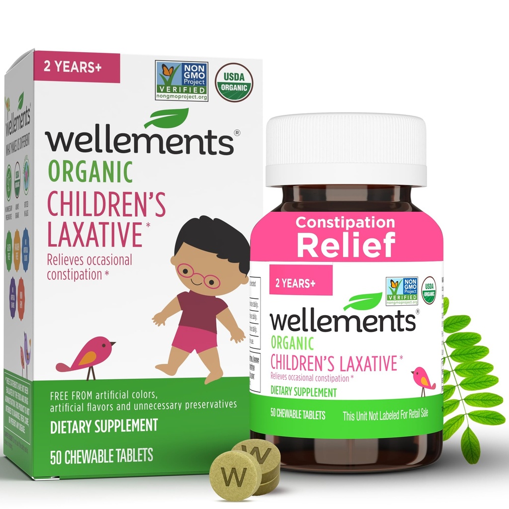 2+孩子的有机塞纳药片,非GMO、USDA有机、Gluten免费的天然拉克斯药片*