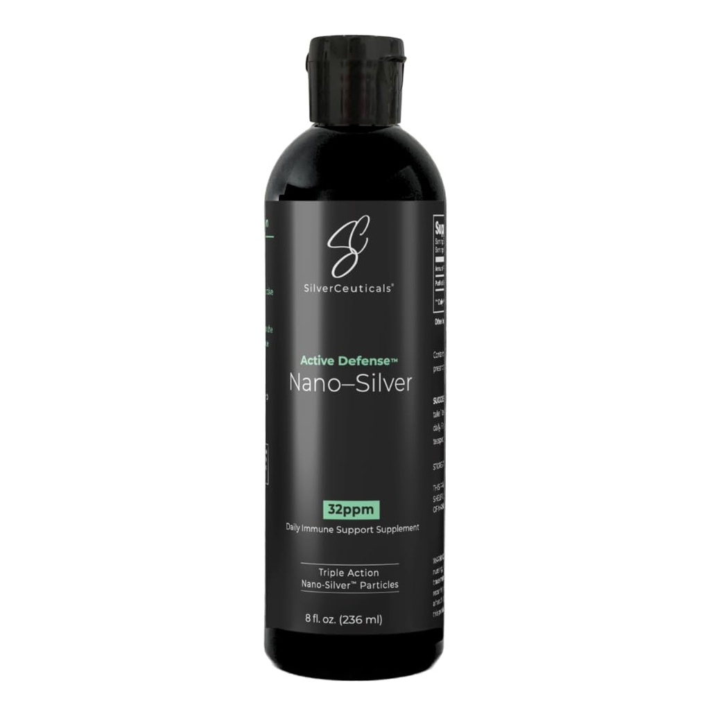 Coloidal Silver w/Nano Technology - 32ppm 8oz - 8X 更有效 - 自然免疫支持 - 救病日 - 年龄 5 & Up - 超标 PPM银 - 无味 & 嗅觉 - 3rd party tested