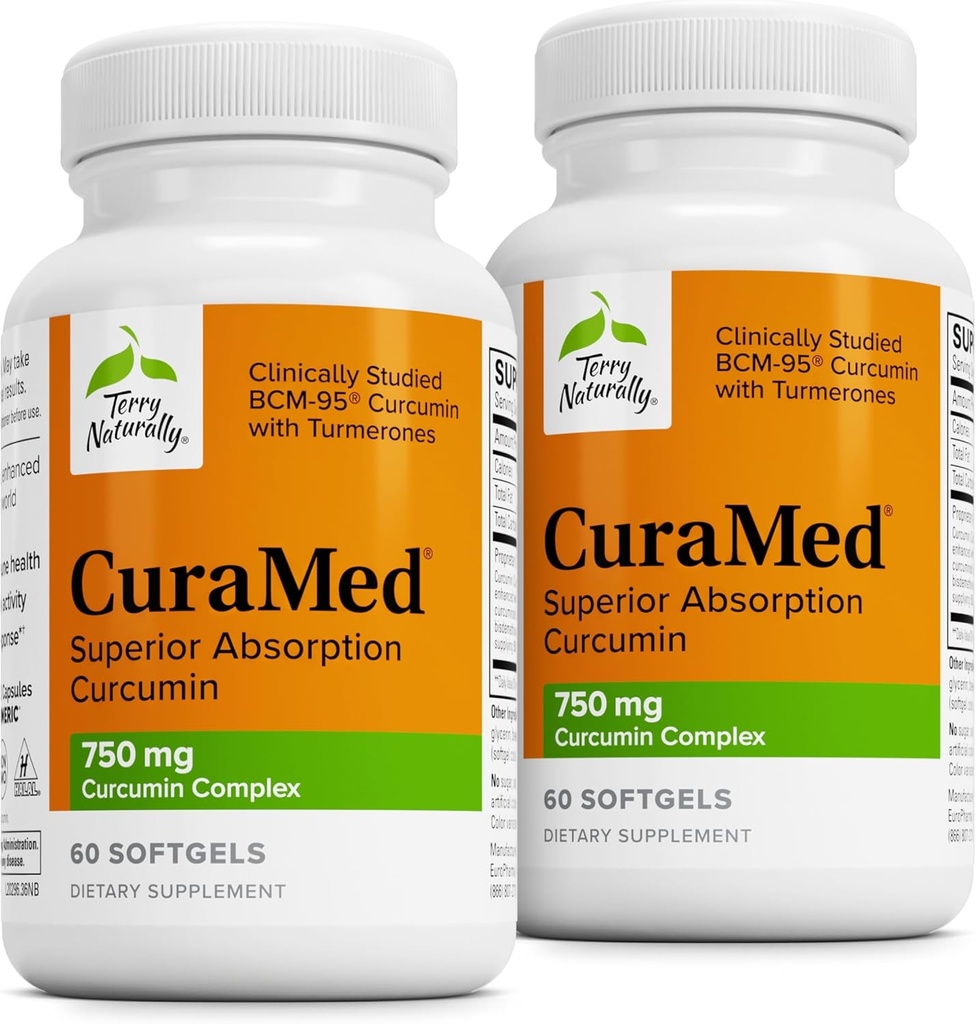 Terry自然CuraMed 750mg -- -- 大脑和心脏健康抗氧化剂补充剂 -- -- 配有高致病性Crucumin综合体 -- -- 肾脏、肝脏和免疫性健康支助 -- -- 60种软胶(包2)