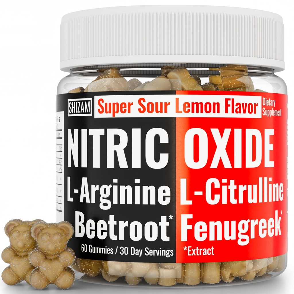 SHIZAM Beets Fenugreek Super Nitric Oxide Gummys w L-Arginine L-Citrulline, Beet Root Chews Chwebable Chewables Capsules Pills 补充 Alt, Bootroot 流动成年男子击败