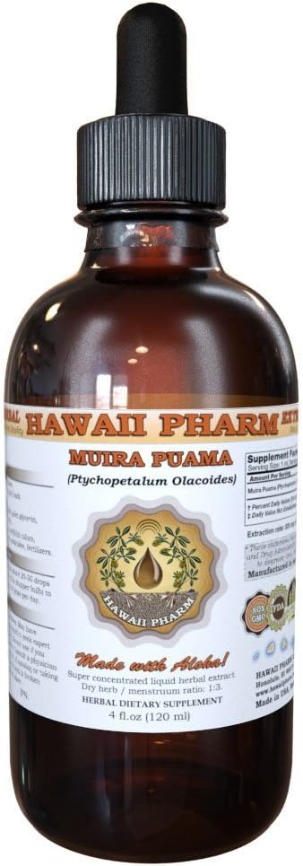 夏威夷Pharm Muira Puama液体提取物,有机Muira Puama (Ptychopetalum Olacoides) 丁香补充剂 2 oz
