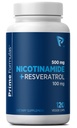 Nicotinamide 500 mg配有Resveratrol 100 mg 120 mg Veggie Capsules - 非GMO维生素B3,支持代谢健康,NAD+,皮肤细胞和Mitochondrial能源生产. 美国为男女制造