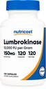 营养成本: Lumbrokinase Capsules 150 mg(120 capsules) - 无胶原、Vegan、无转基因生物