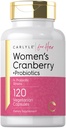 卡莱尔女子Cranberry Plus Probiotics 120 Capsules 配有14个 Probiotic Strains 配有植物学,Non-GMO,Gluten Free Supplements 配给她