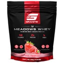 花岗岩补充剂 Meadows Whey 蛋白质异硫酸蛋白粉,配有150个卡路里,2g纤维,1g糖(30种),新鲜草莓火焰