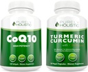 CoQ10 100mg + 有机涡轮曲霉素 700mg 配有 Bioperine Black Pepper - 120软胶和 120 Capsules - 95% Crucuminoids - 在美国制造