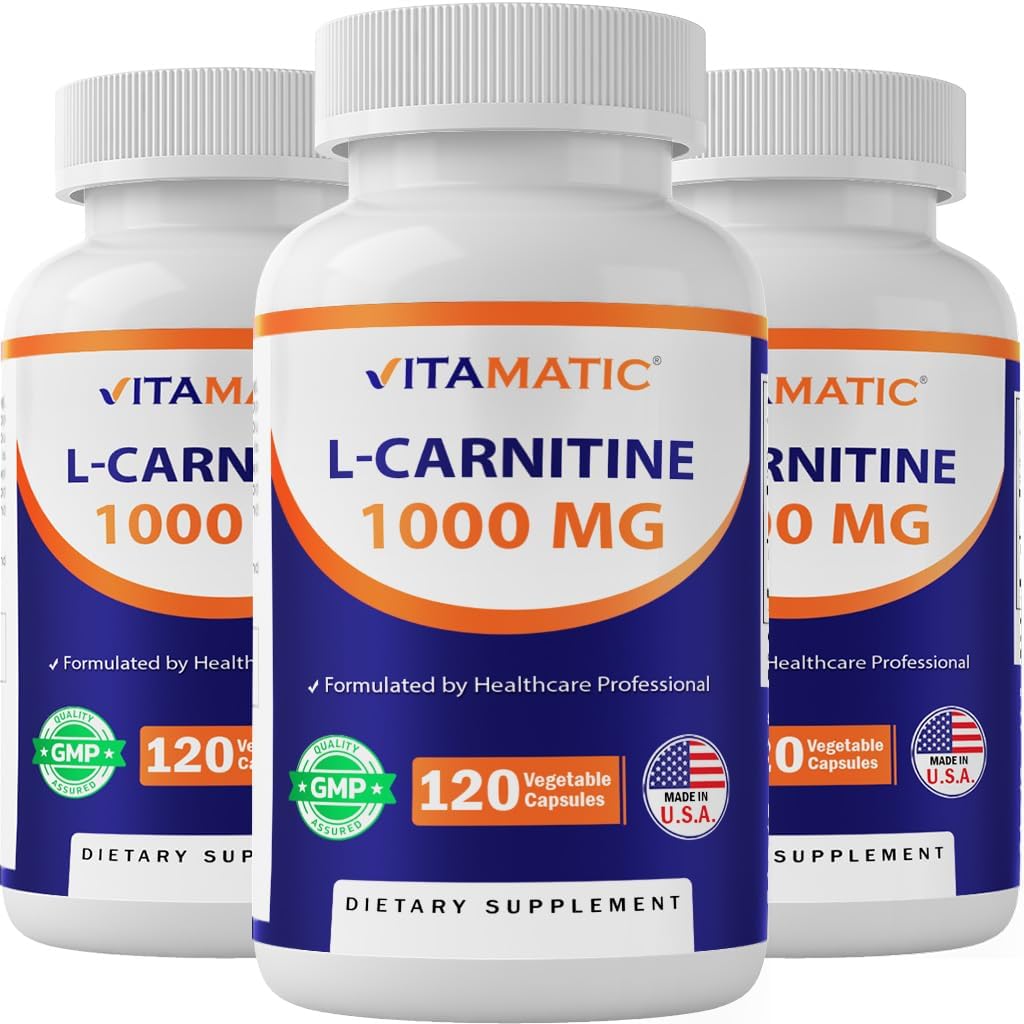 维生素L-Carnitine Fumaate 1000毫克 - 120 蔬菜罐头(3瓶)