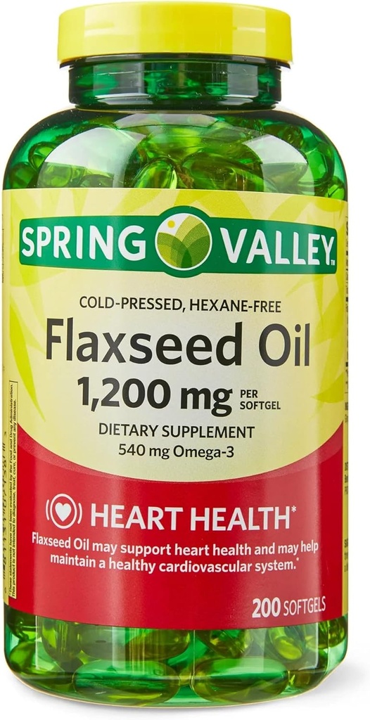 LLK Flaxseed Oil Softgels 饮食补助, 1,200毫克,200吨