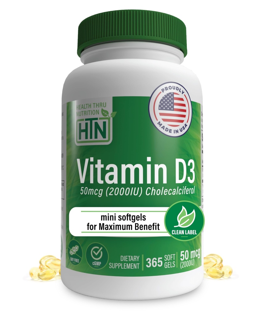 健康营养 维生素 D3 2000iu 365 最大效益的小型软胶 EVOO 健康支助的年级