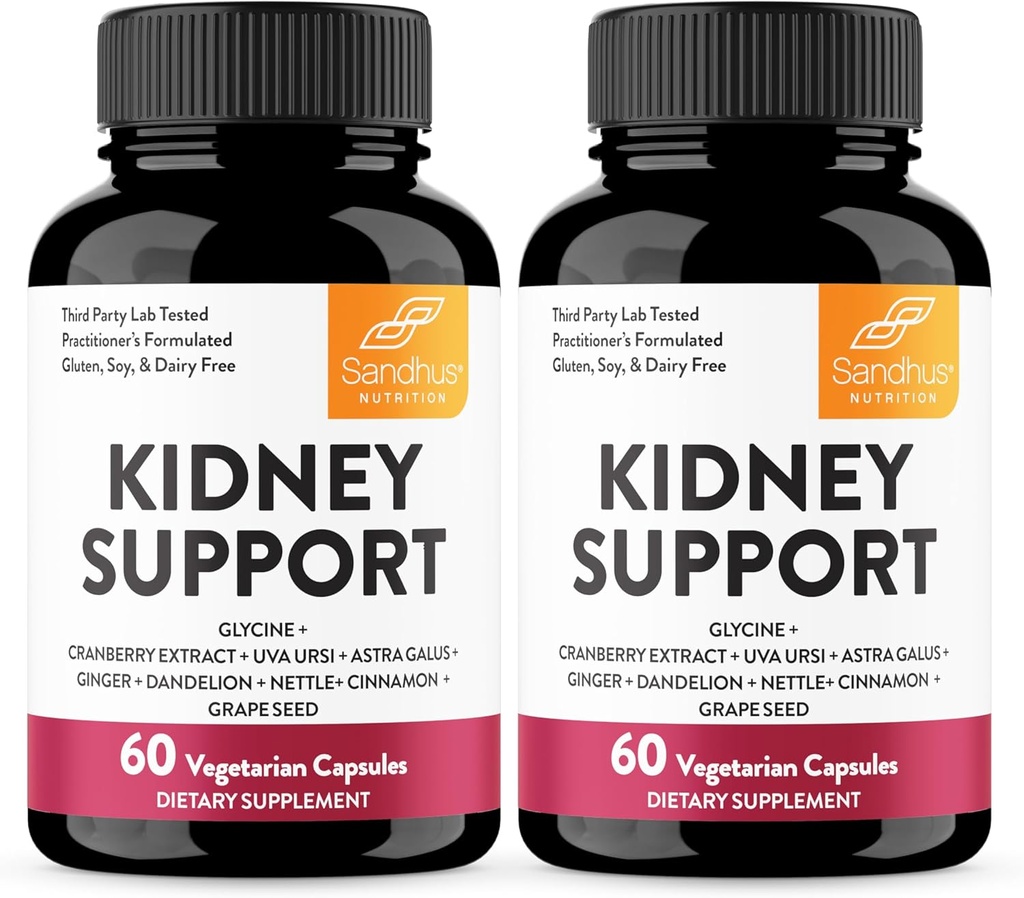 Sandhu's Kedney Cleanse Detox & Reference Support Supplies for Men and Women 配有 Cranberry 提取器 帮助支持Kedney & Urinary Tract 健康 60 蔬菜卡普尔斯(包2)