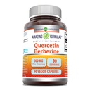 Quercetin Berberine-250mg Berberine与250mg Quercetin, 90 Veggie Capsules Supplement QQN-GMO Gluten Free QQ 在美国制造的蔬菜理想