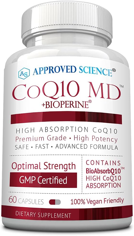 核准科学 QQ10 MD -- -- 额外强度300mg纯CoQ10 与BioPerine QQ10,用于加速吸收 - 最佳支持 - 60 Vegan Capsules