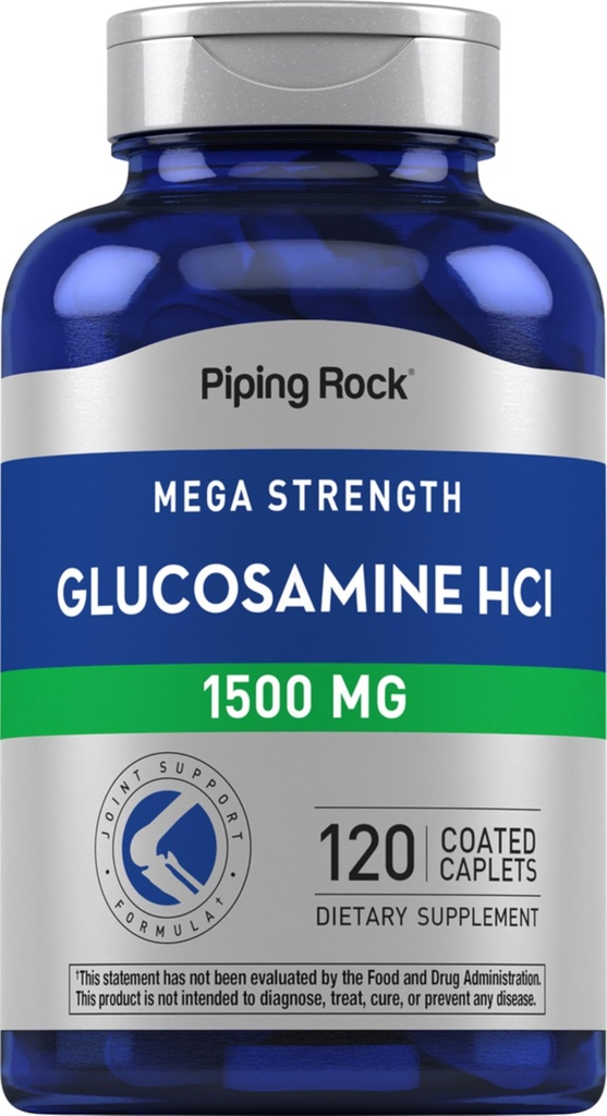Pipping Rock Glucosamine HCL 1500mg → 120 卡普莱特 → 超强 → 非GMO & Gluten 免费补编